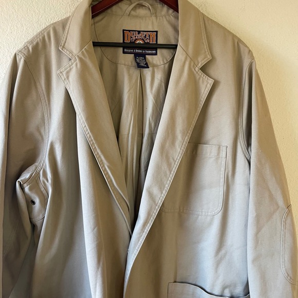 Vintage Duluth Trading Co Mens XL Tall Tan Workwear Blazer Jacket Designed - Picture 3 of 8